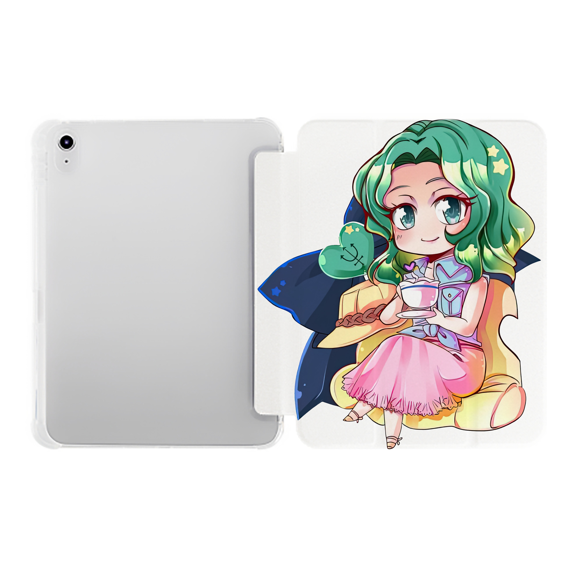 （画像用） 美少女戦士セーラームーン 海王 みちる（かいおう みちる） Sailor Moon Kaiou Michiru IPad ケース ペン収納付き 三つ折りスタンド PUレザー×シリコン 対応機種9.5/10.5/10.9インチ